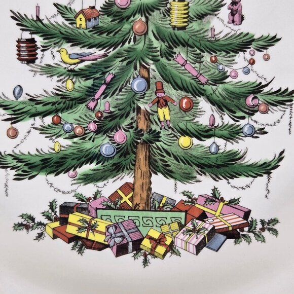 Spode "Cookies for Santa" Christmas Tree Dish 10.5" Diameter Made in England - Picture 5 of 12